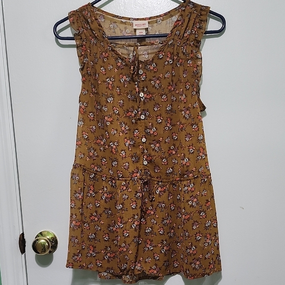 Mossimo Supply Co. Tops - Mossimo Supply Co. Brown Ruffled Sleeveless Top